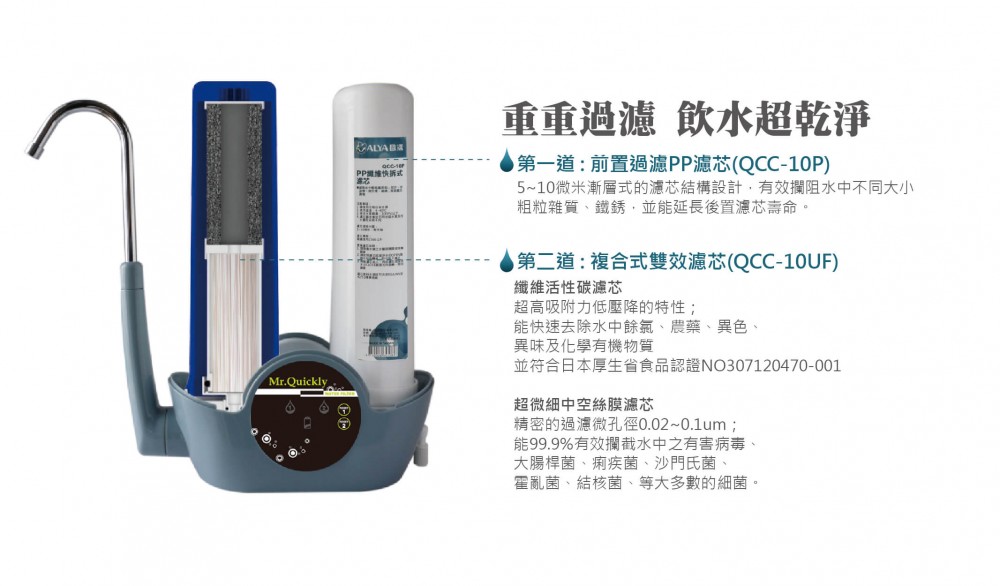 檯上智慧型三段式生飲淨水器
